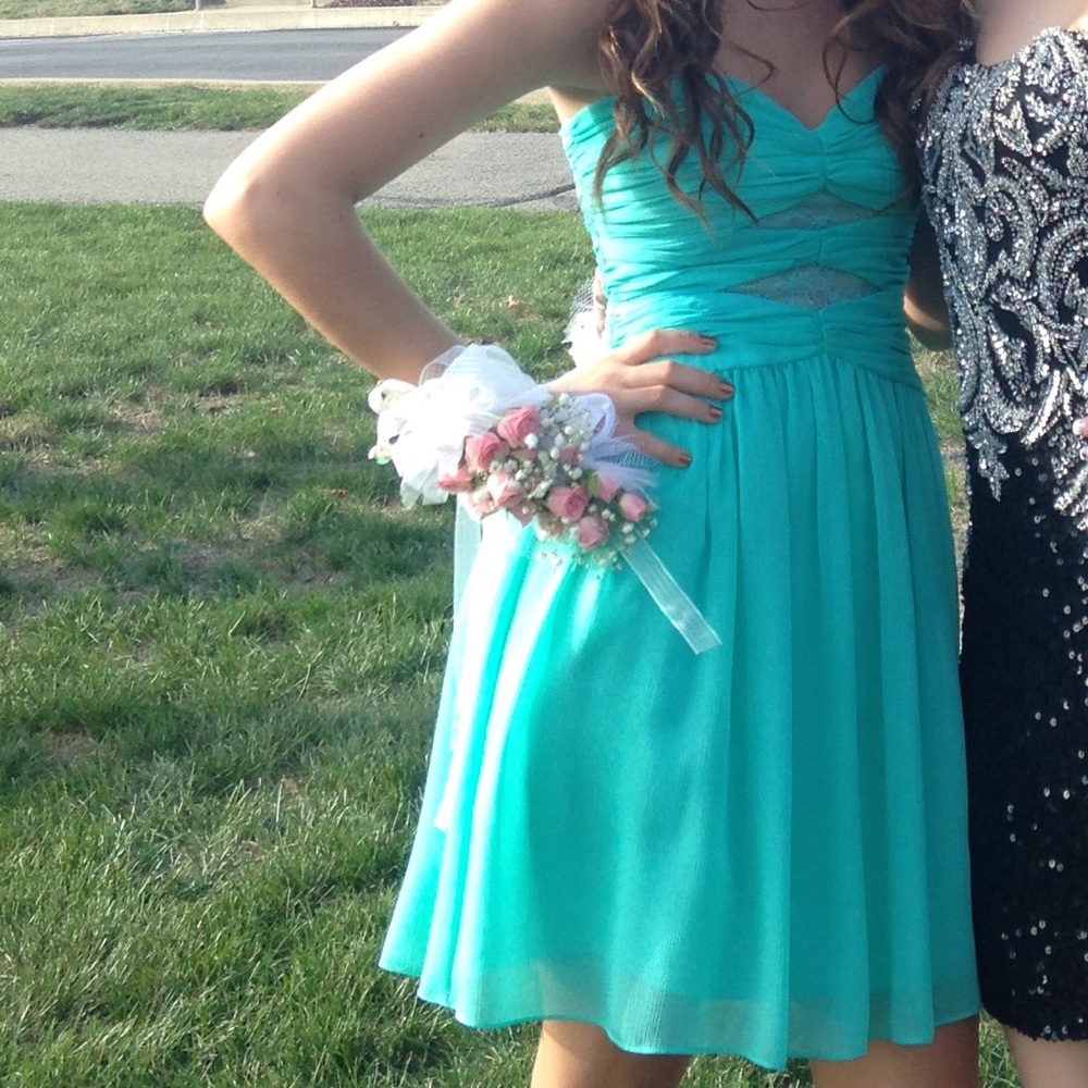 Teal blue formal dress